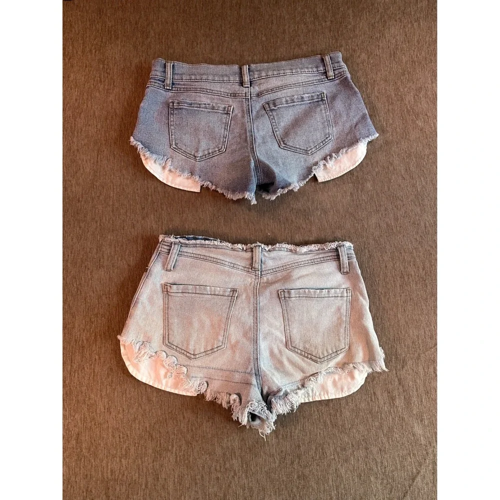 Sincerely Jules Denim Shorts Bundle 2 Pairs Distressed Cut Off Blue Women 3/26